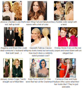 various celebs and hairstyles