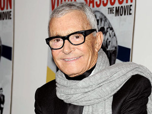 vidal sassoon wearing a scarf